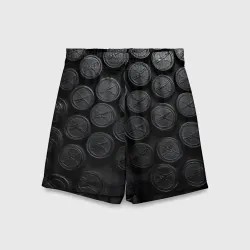Детские спортивные шорты 3D Чёрные шайбы