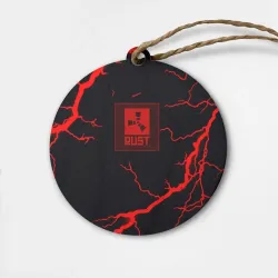 Деревянная игрушка круг Раст молнии красные