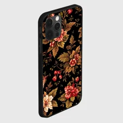 Чехол для iPhone 12 Pro Славянская хохлома на черном - фото 2