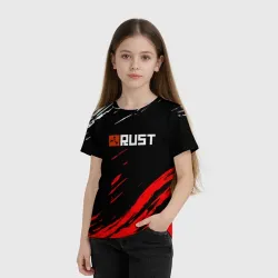 Детская футболка 3D RUST штрихи красок текстура - фото 2