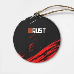 Деревянная игрушка круг RUST штрихи красок текстура