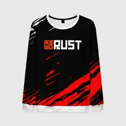 Мужской свитшот 3D RUST штрихи красок текстура