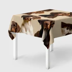 Скатерть 3D Курцхаары в узоре