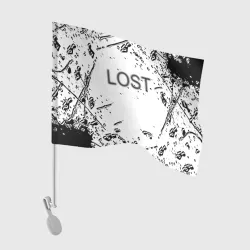 Флаг для автомобиля Lost брызги чёрных красок