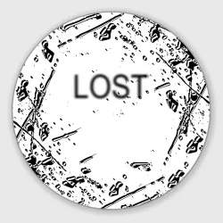 Круглый коврик для мышки Lost брызги чёрных красок
