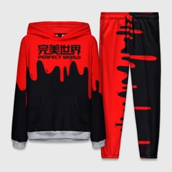 Женский костюм с толстовкой 3D Perfect World жидкие краски