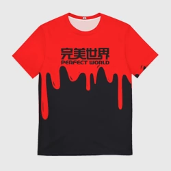 Мужская футболка 3D Perfect World жидкие краски