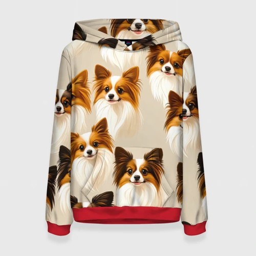 Женская толстовка 3D с принтом Папильоны, вид спереди #2