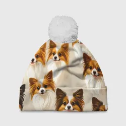 Шапка 3D c помпоном Папильоны