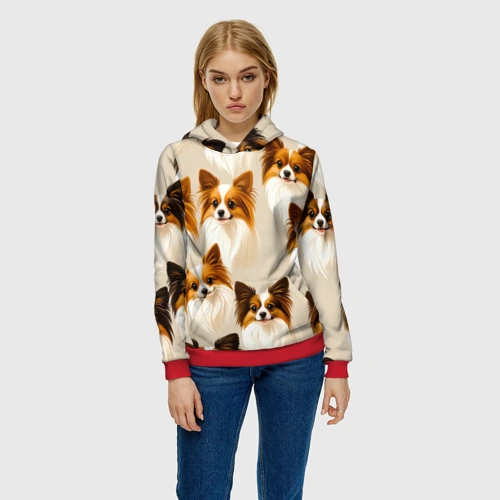 Женская толстовка 3D с принтом Папильоны, фото на моделе #1