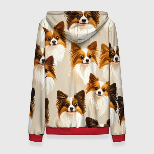 Женская толстовка 3D с принтом Папильоны, вид сзади #1