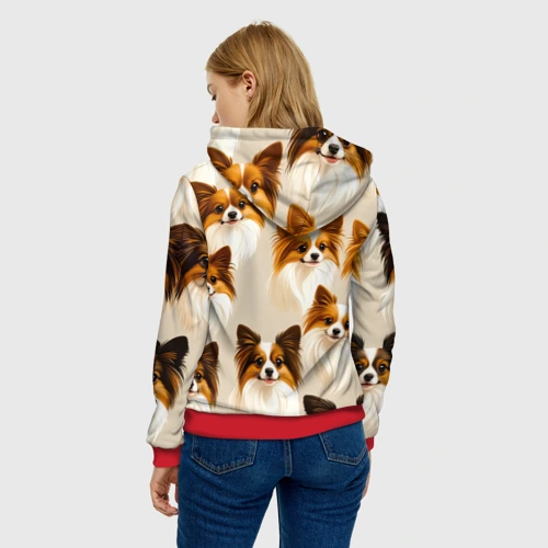 Женская толстовка 3D с принтом Папильоны, вид сзади #2