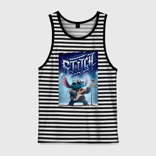 Мужская майка хлопок Лидер рок группы Stitch - соло на гитаре