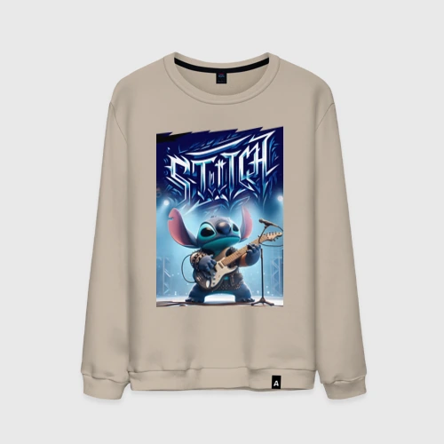 Мужской свитшот хлопок Лидер рок группы Stitch - соло на гитаре