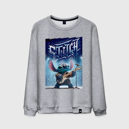 Мужской свитшот хлопок Лидер рок группы Stitch - соло на гитаре