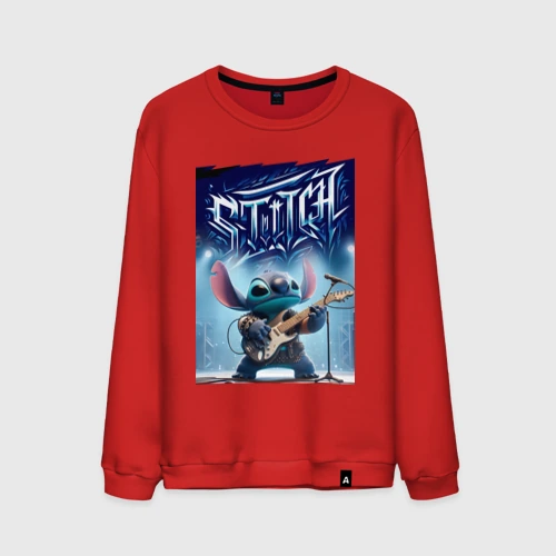 Мужской свитшот хлопок Лидер рок группы Stitch - соло на гитаре