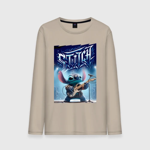 Мужской лонгслив хлопок Лидер рок группы Stitch - соло на гитаре