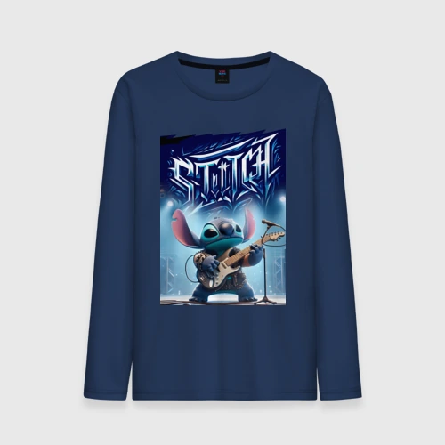 Мужской лонгслив хлопок Лидер рок группы Stitch - соло на гитаре