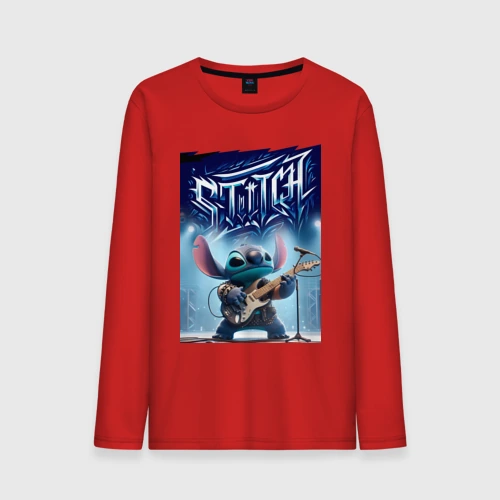 Мужской лонгслив хлопок Лидер рок группы Stitch - соло на гитаре