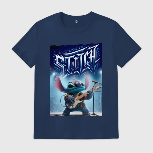 Мужская футболка хлопок Лидер рок группы Stitch - соло на гитаре