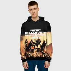 Мужская толстовка 3D Helldivers адские десантники - фото 2