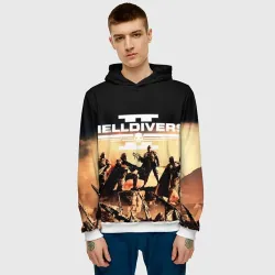 Мужская толстовка 3D Helldivers адские десантники - фото 2