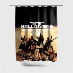 Штора 3D для ванной Helldivers адские десантники