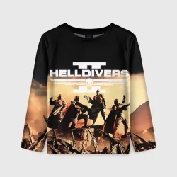 Детский лонгслив 3D Helldivers адские десантники