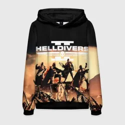 Мужская толстовка 3D Helldivers адские десантники