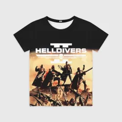 Детская футболка 3D Helldivers адские десантники