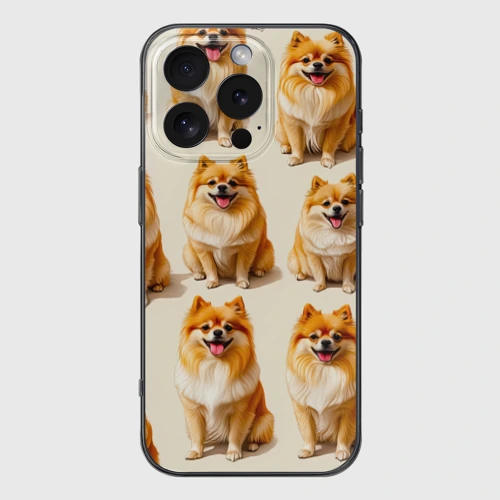 Чехол для iPhone 16 Pro Max силиконовый с защитой камеры Шпиц-парад