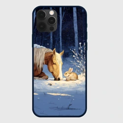 Чехол для iPhone 12 Pro Лошадь и заяц