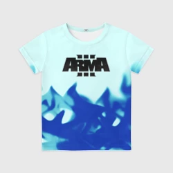 Детская футболка 3D ARMA 3 синий огонь