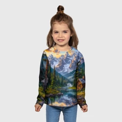 Детский лонгслив 3D Горное уединение - фото 2