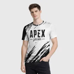 Мужская футболка 3D Apex legens штрихи красок - фото 2