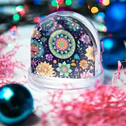 Игрушка Снежный шар Цветочная мандала: симфония лепестков - фото 2