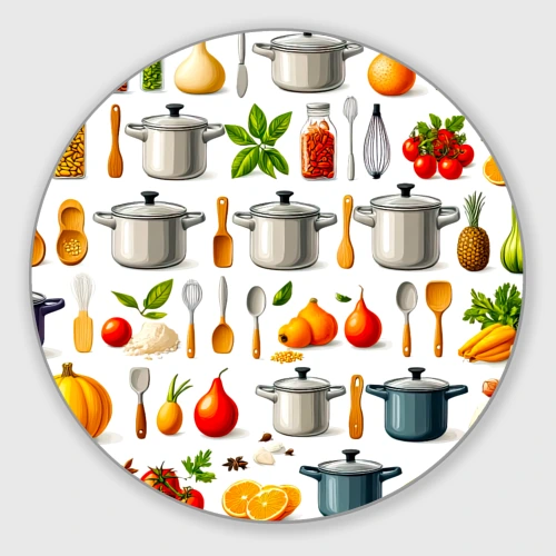 Круглый коврик для мышки Кулинарная мозаика