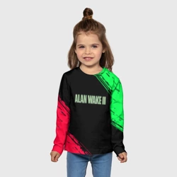 Детский лонгслив 3D Алан вейк полосы краски - фото 2