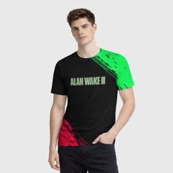 Мужская футболка 3D Алан вейк полосы краски - фото 2