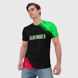 Мужская футболка 3D Алан вейк полосы краски - фото 2