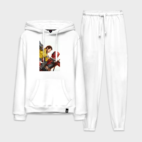 Мужской костюм хлопок с толстовкой Wolverine and Deadpool