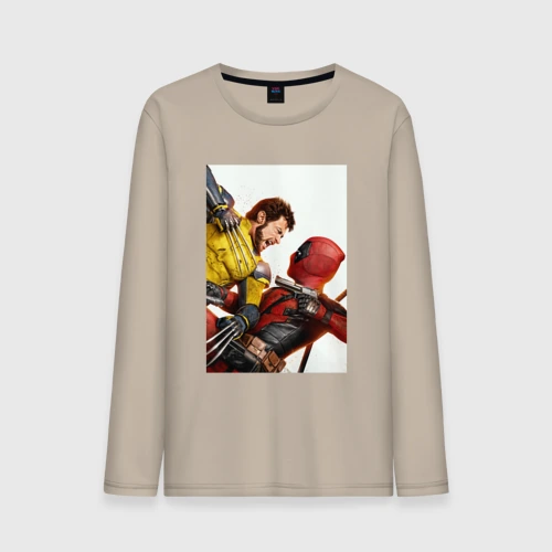 Мужской лонгслив хлопок Wolverine and Deadpool