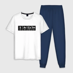 Мужская пижама с белой футболкой хлопок Sarcasm Химические элементы