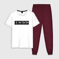 Мужская пижама с белой футболкой хлопок Sarcasm Химические элементы