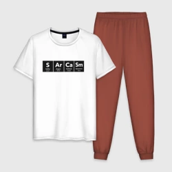 Мужская пижама с белой футболкой хлопок Sarcasm Химические элементы