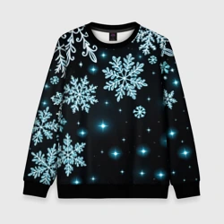 Детский свитшот 3D Снежинки узор космос