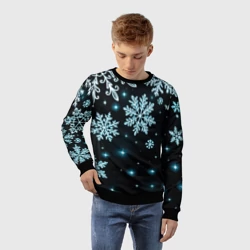 Детский свитшот 3D Снежинки узор космос - фото 2