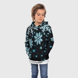 Детская толстовка 3D Снежинки узор космос - фото 2