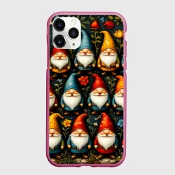 Чехол для iPhone 11 Pro матовый Весёлые гномы в цветочном царстве