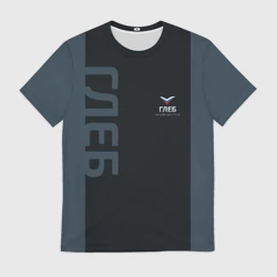 Мужская футболка 3D Глеб лого спорт стиль